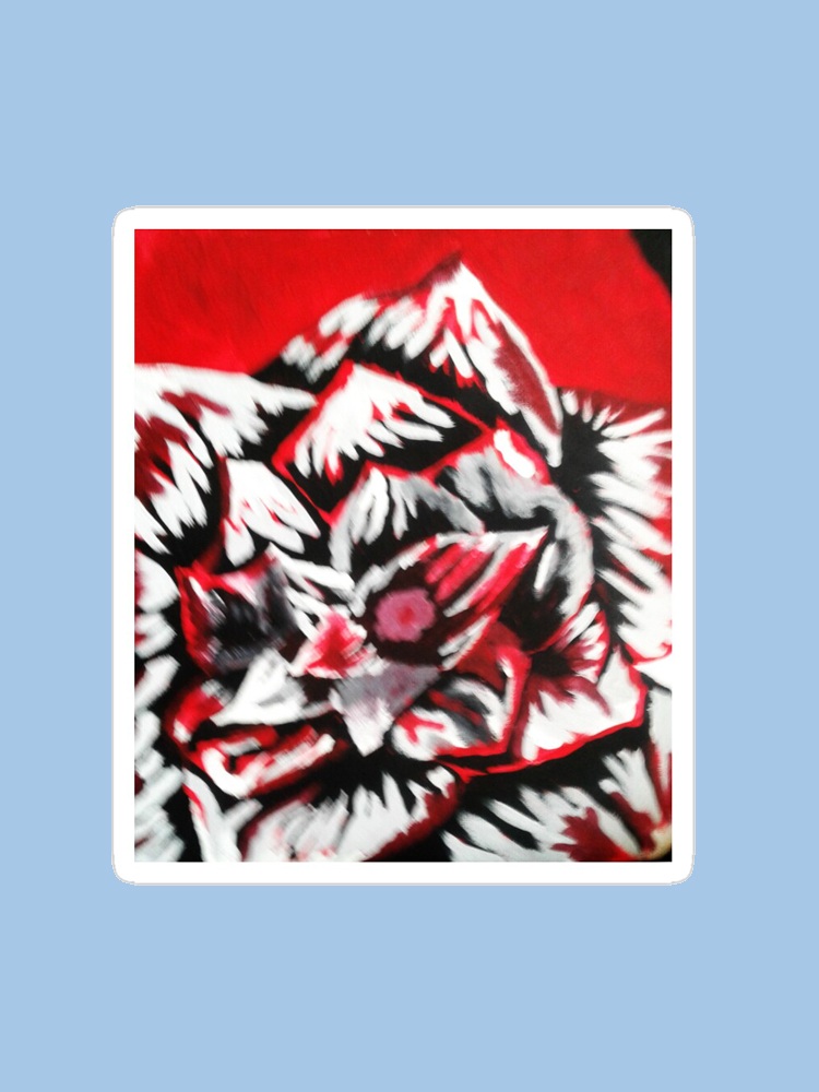 Buy Red Abstract Flowers Sticker by Lily Blaze